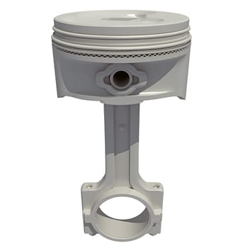 Car Piston 3D rendering model on white background