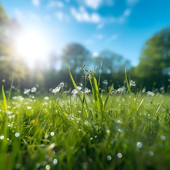 Close-up of a beautiful flower meadow generated by artificial intelligence