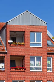 Brick multi-family house, residential building, Syke, Lower Saxony, Germany