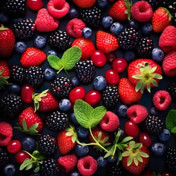 A photo with fresh berries generated by artificial intelligence