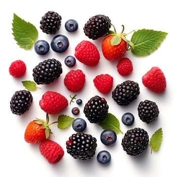 A photo with fresh berries generated by artificial intelligence