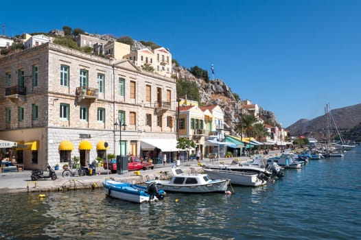 2023 16 october Symi, Dodecanese, Greece : Famous and beautiful dodecanese island named symi near Rhodes island, greece
