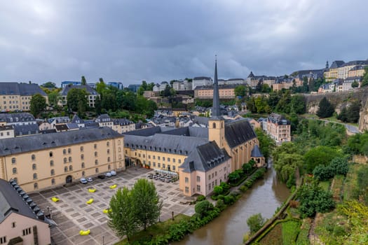 Luxembourg: August 1, 2023. View of the old town of Luxembourg City. Luxembourg