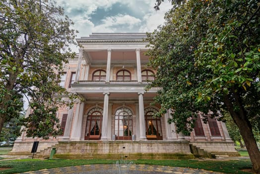 Beykoz Mecidiye Kasri, or Mecidiye Pavilion, an Ottoman palace built in 1845 to be presented to Sultan Abdulmecid by Mohamed Ali Pasha, Governor of Egypt, suited in Beykoz district, Istanbul, Turkey