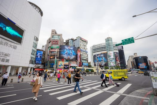 Taipei, Taiwan 13 September 2023: Ximending district in Taipei city of Taiwan