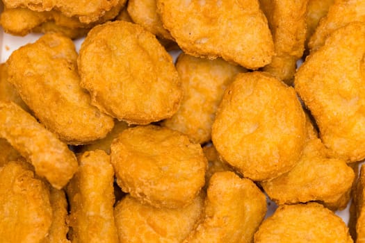 Golden deep fired chicken nugget