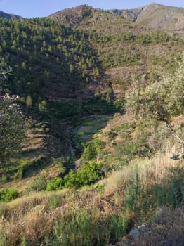 Hurdano River watercourse close to La Huetre, beautiful little village in Las Hurdes Region, Caceres, Extremadura, Spain