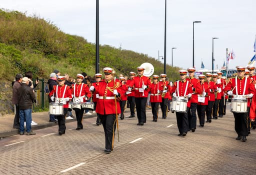 Noordwijk, Netherlands - April 22, 2023: The traditional flowers parade Bloemencorso from Noordwijk to Haarlem in the Netherlands.