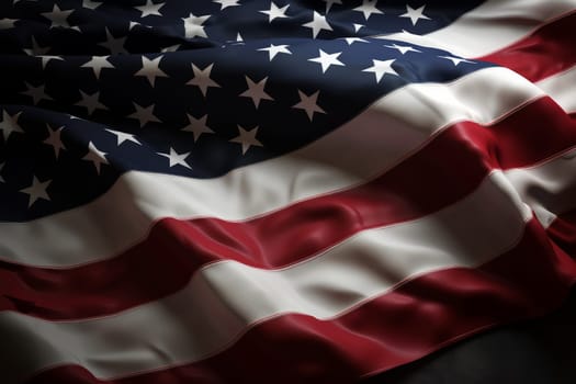 Usa flag waving. Wave wind patriot. Generate Ai