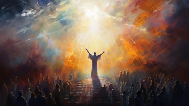 abstract painting of faith and religious and god, ai