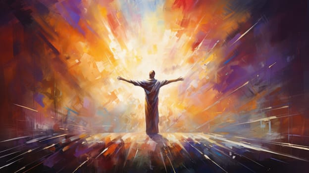 abstract painting of faith and religious and god, ai
