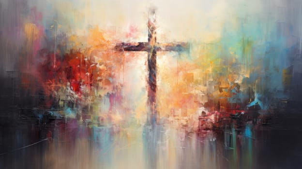 abstract painting of faith and religious and god, ai