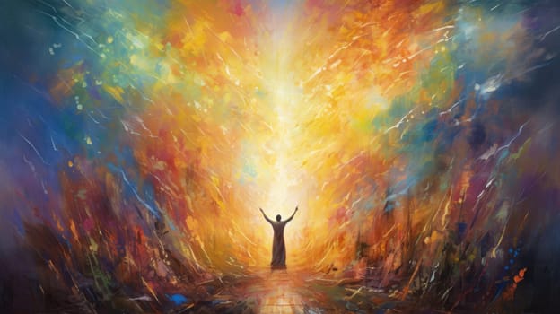 abstract painting of faith and religious and god, ai