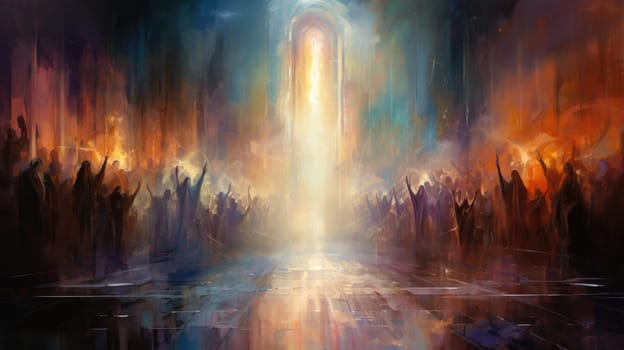 abstract painting of faith and religious and god, ai
