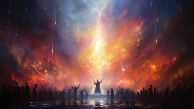 abstract painting of faith and religious and god, ai