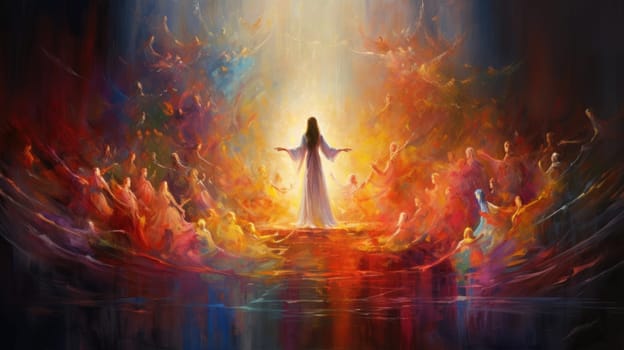 abstract painting of faith and religious and god, ai