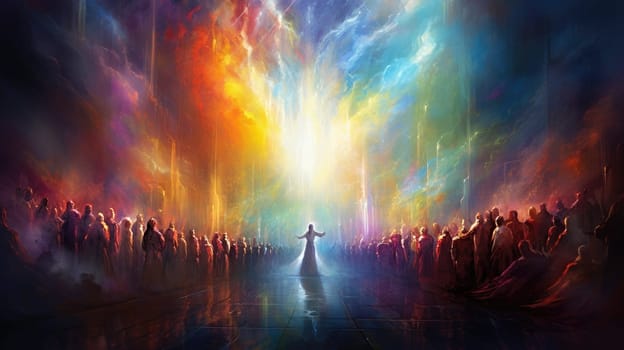 abstract painting of faith and religious and god, ai