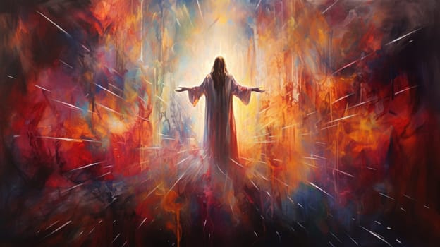 abstract painting of faith and religious and god, ai