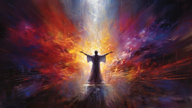 abstract painting of faith and religious and god, ai