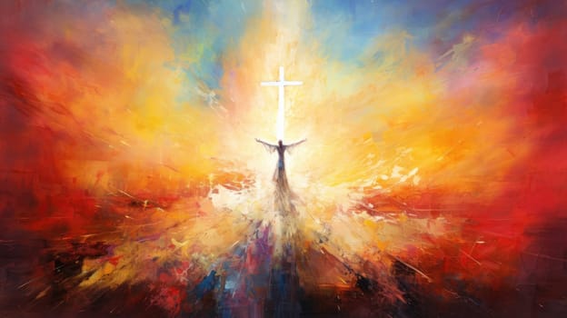 abstract painting of faith and religious and god, ai