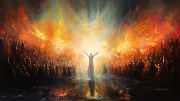abstract painting of faith and religious and god, ai