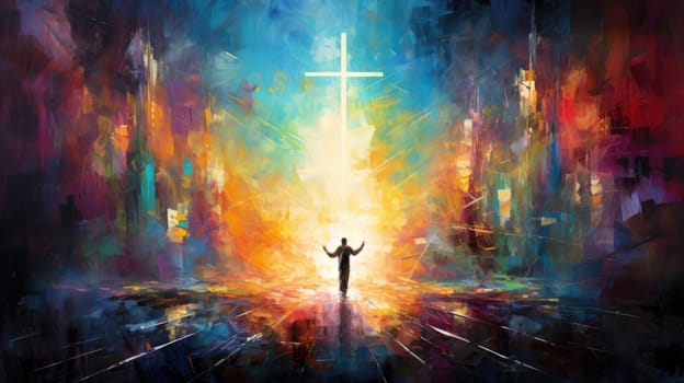 abstract painting of faith and religious and god, ai