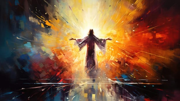 abstract painting of faith and religious and god, ai