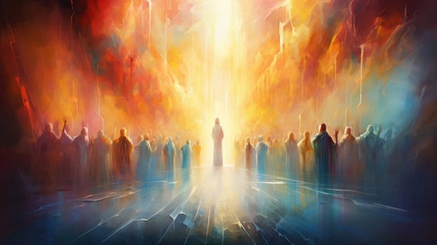 abstract painting of faith and religious and god, ai