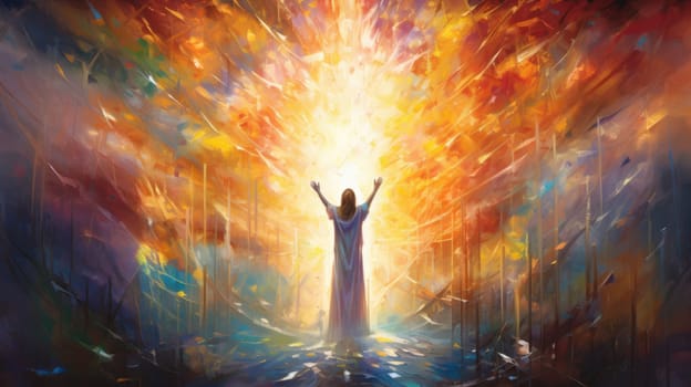 abstract painting of faith and religious and god, ai