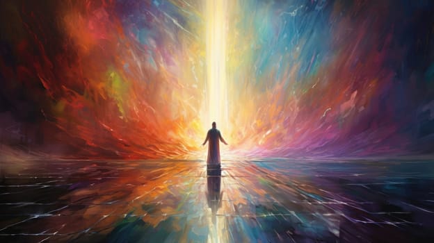 abstract painting of faith and religious and god, ai