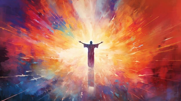 abstract painting of faith and religious and god, ai