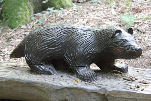 A Beaver, carved from a tree trunk, mammal