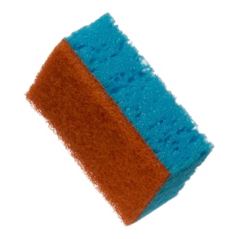 Rectangular dish sponge on isolated background