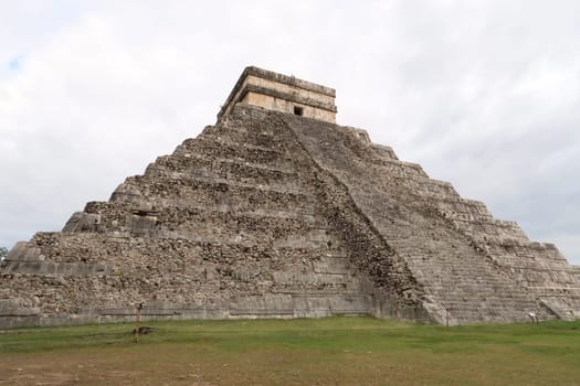 The Kukulcan Pyramid, El Castillo, The Castle, view onto one of its destroyed facades, Chichen Itza, Valladolid, Mexico 2022