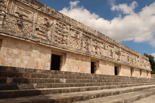 Side building at the Cuadrangulo de las Monjas, Quadrangle of the Nuns, Uxmal, Merida, Mexico 2022