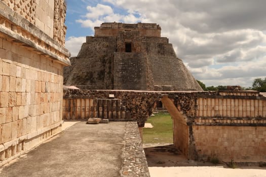 The Pyramide of the Magician/Piramide del Advino from the Cuadrangulo de las Monjas/Quadrangle of the Nuns, Uxmal, Merida, Mexico 2022