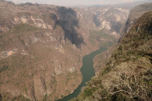 Amazing view on the Sumidero Canyon/Canon del Sumidero from its view point/mirador/observation deck, Chiapas, Mexico 2022