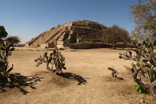 Temple/Pyramid on top of the South Platform at the archaeological site of Monte Alban, Oaxaca, Mexico 2022