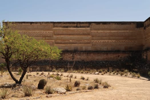 At the archaeological site of Mitla, one of the facades of The Palace/Grand Hall of Columns, Group of the Columns, Oaxaca, Mexico 2022