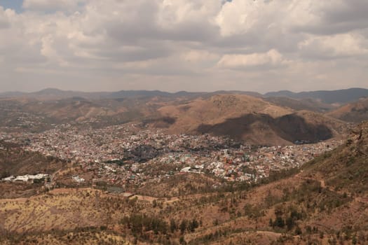 Spectacular view from the Cerro de la Bufa hiking area onto Guanajuato, Mexico 2022