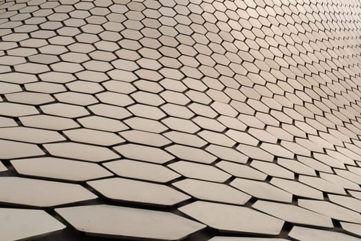 Thousands of metal hexagons form the facade of the famous Soumaya Museum in Mexico City 2022