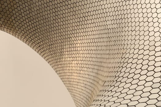 The fluent shape of the famous Soumaya Museum building in Mexico City 2022