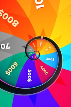 Jackpot fortune wheel background Illustration. Concept of risk, luck, gambling.
