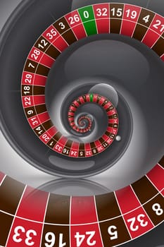 Roulette background illustration. Concept for casino, entertainment, fortune.