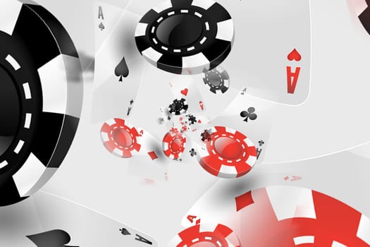 Illustration of a Background with Casino Elements. Concept of betting, gamble, game.