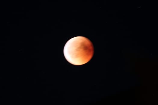 A beautiful blood moon, observed during a lunar eclipse