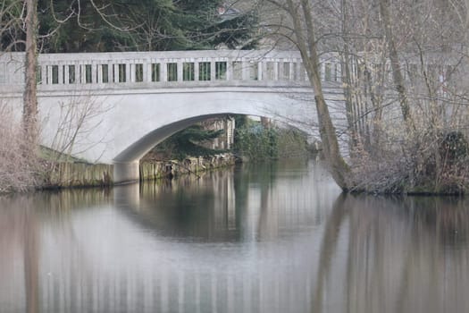 built a stone arch bridge over a small river