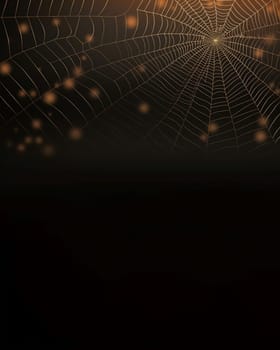 Cobweb banner. Horror fear danger. Generate Ai
