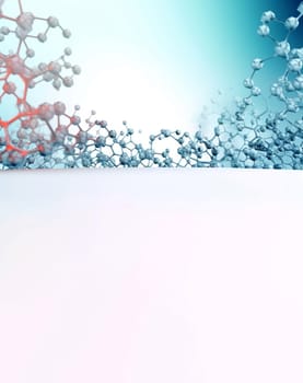 Molecule mockup banner. Collagen medical. Generate Ai