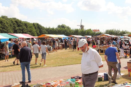 Zierikzee, Netherlands July 11, 2018: a large flea market in nice summer weather